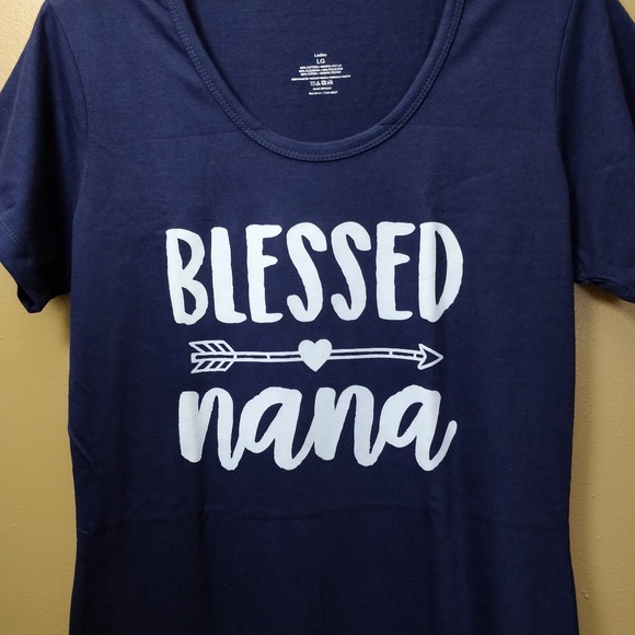 "Blessed Nana" Long Tunic Top - Navy - Picture 2 of 5